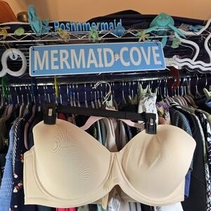 #0238 46DD NWT DELMIRA 4Way Convertible Strapless Tan BRA Side Boning, Underwire